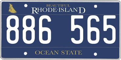 RI license plate 886565