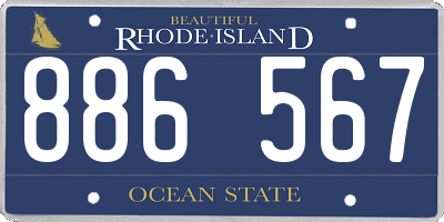RI license plate 886567