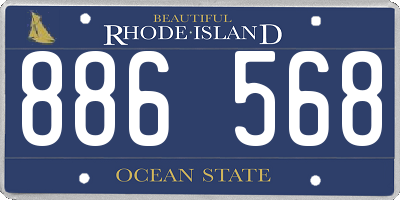 RI license plate 886568
