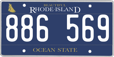 RI license plate 886569