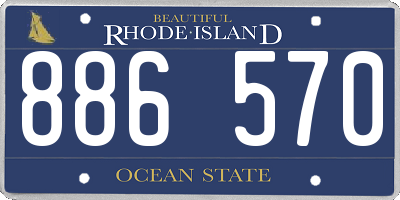 RI license plate 886570