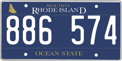 RI license plate 886574