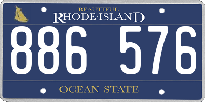 RI license plate 886576