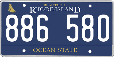 RI license plate 886580