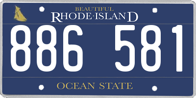 RI license plate 886581