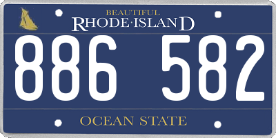 RI license plate 886582