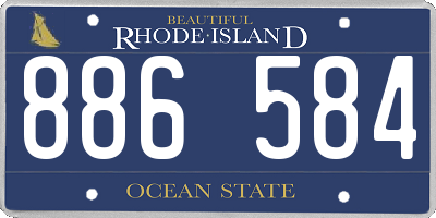 RI license plate 886584
