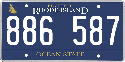 RI license plate 886587