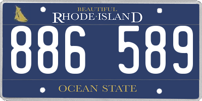 RI license plate 886589