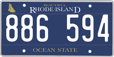 RI license plate 886594