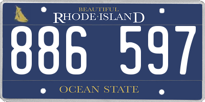 RI license plate 886597