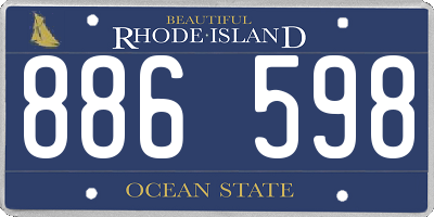RI license plate 886598