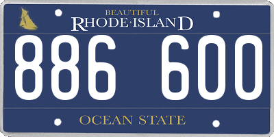 RI license plate 886600