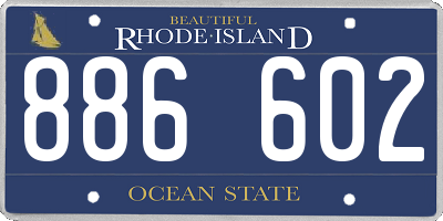 RI license plate 886602