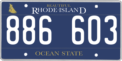 RI license plate 886603