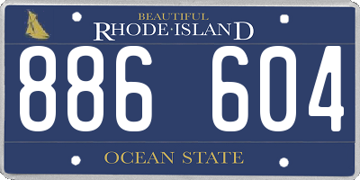 RI license plate 886604