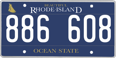 RI license plate 886608