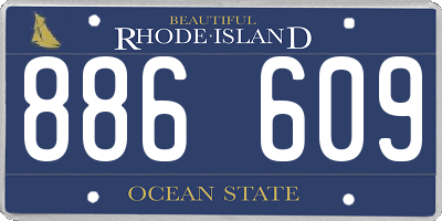 RI license plate 886609
