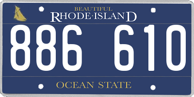 RI license plate 886610