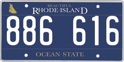 RI license plate 886616