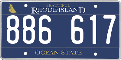 RI license plate 886617