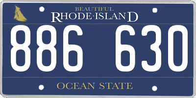 RI license plate 886630