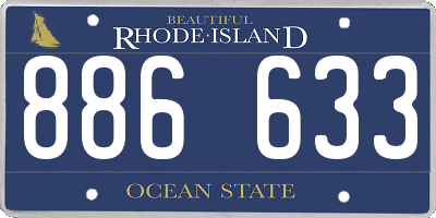 RI license plate 886633