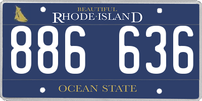 RI license plate 886636