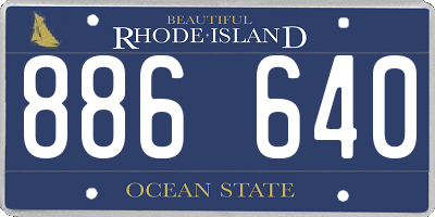 RI license plate 886640