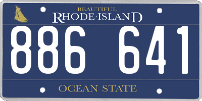 RI license plate 886641