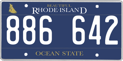 RI license plate 886642