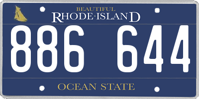 RI license plate 886644