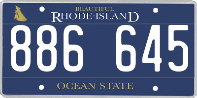 RI license plate 886645
