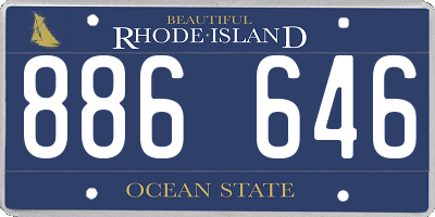 RI license plate 886646