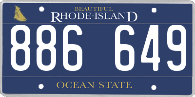 RI license plate 886649