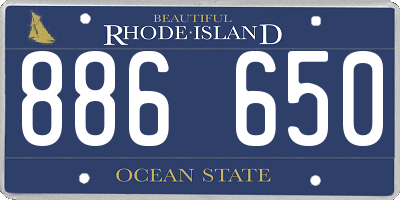 RI license plate 886650