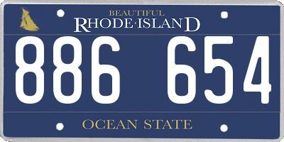 RI license plate 886654