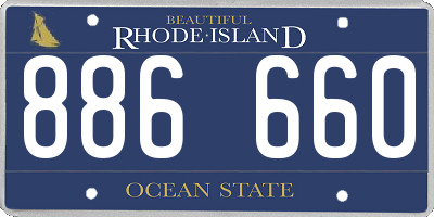 RI license plate 886660