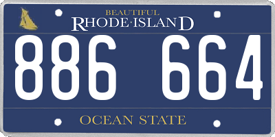 RI license plate 886664