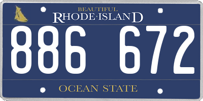 RI license plate 886672