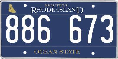 RI license plate 886673