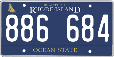 RI license plate 886684