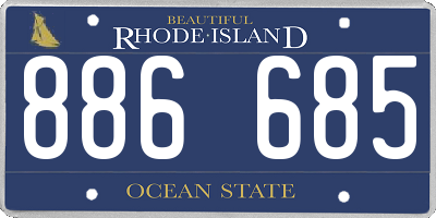 RI license plate 886685