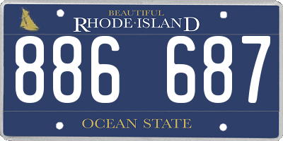 RI license plate 886687