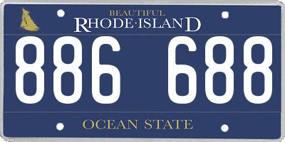 RI license plate 886688