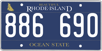 RI license plate 886690