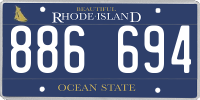 RI license plate 886694