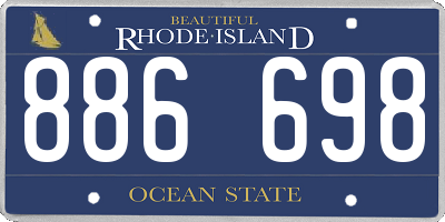 RI license plate 886698