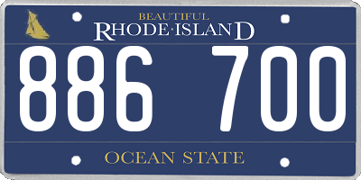RI license plate 886700