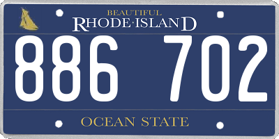 RI license plate 886702